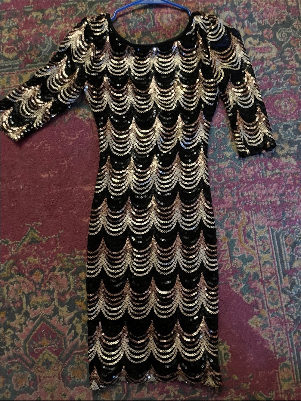 Black & Gold Sequin Dress